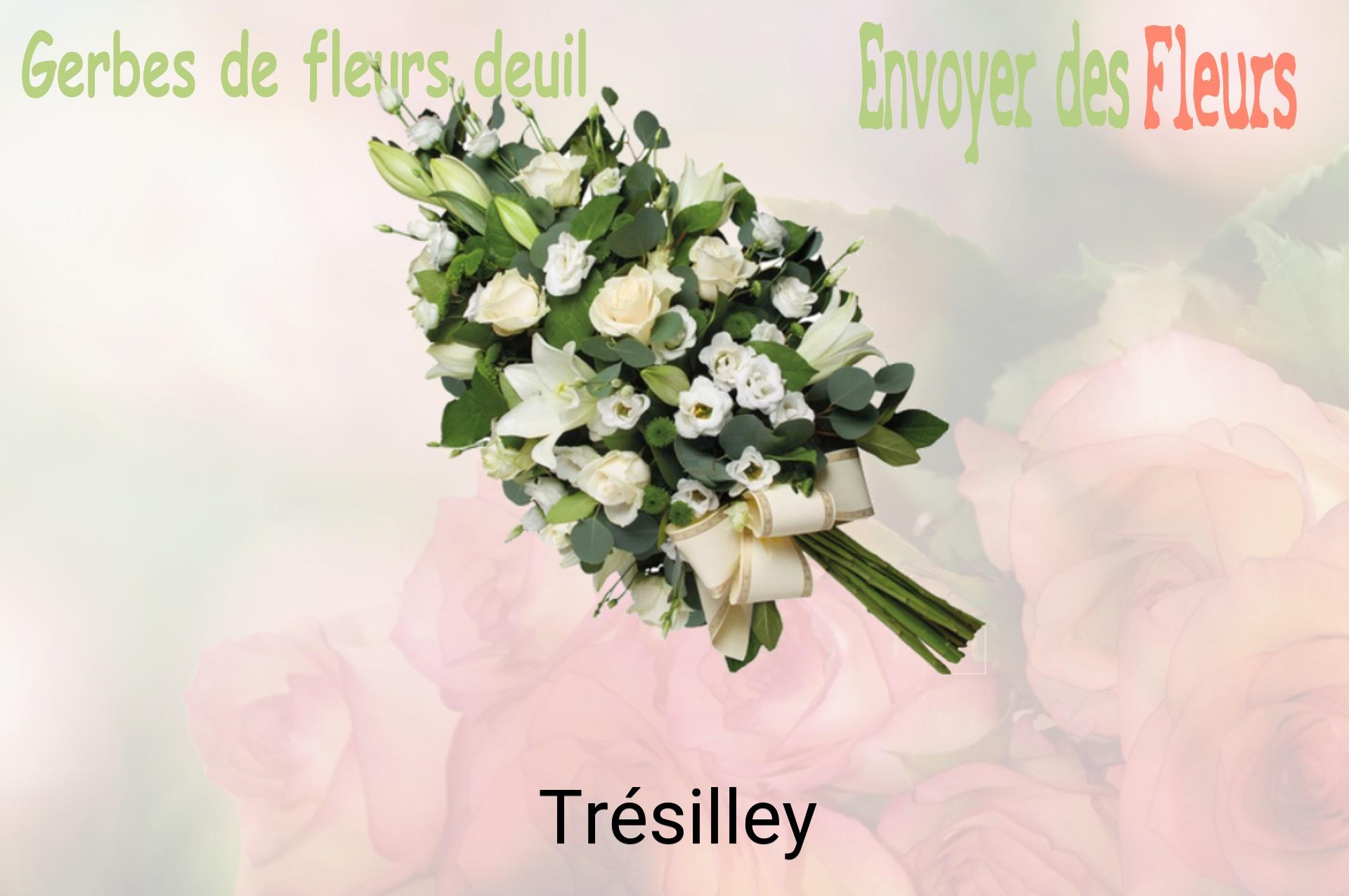 Gerbe de fleurs de deuil livrée à Trésilley